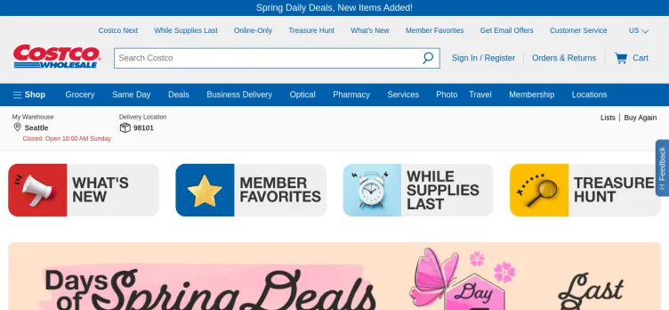 Screenshot Costco.com