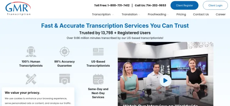 Screenshot GMRTranscription.com