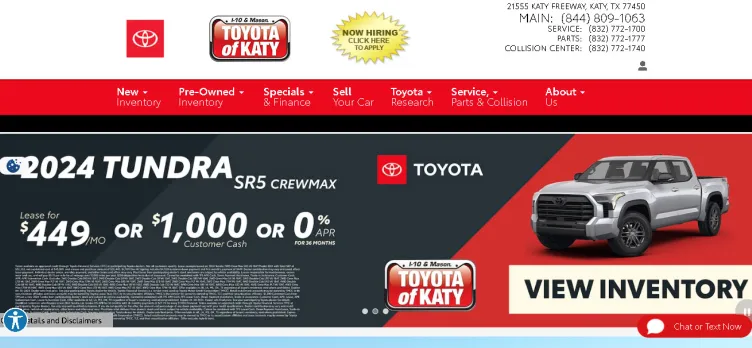 Screenshot Toyota of Katy