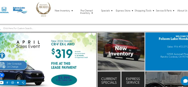 Screenshot Folsom Lake Honda