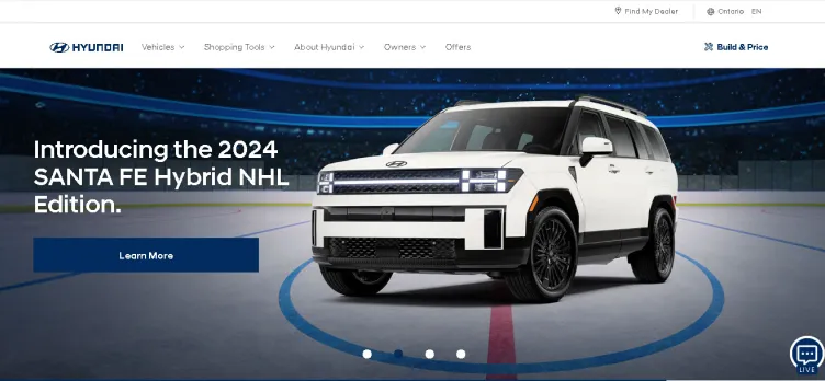 Screenshot Hyundai Canada