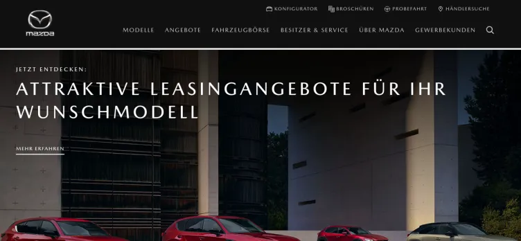 Screenshot Mazda.de