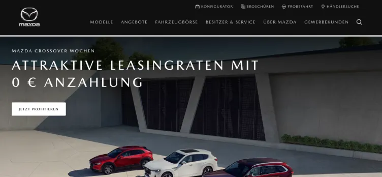 Screenshot Mazda.de