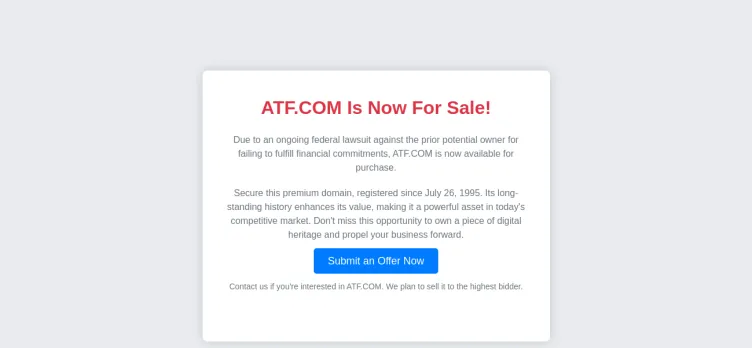 Screenshot ATF.com