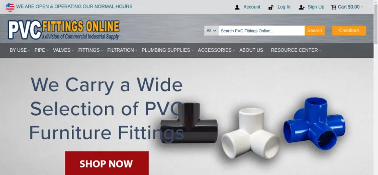 Screenshot PVC Fittings Online