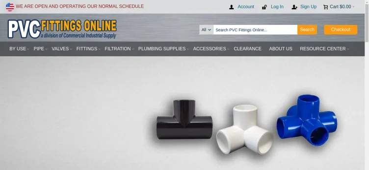 Screenshot PVC Fittings Online