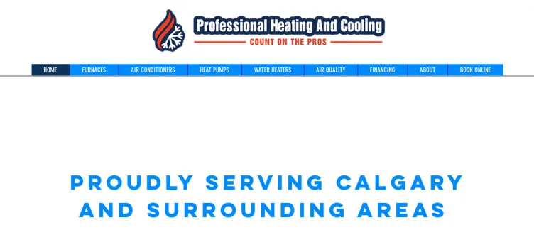 Screenshot ProfessionalHeatingCooling.com