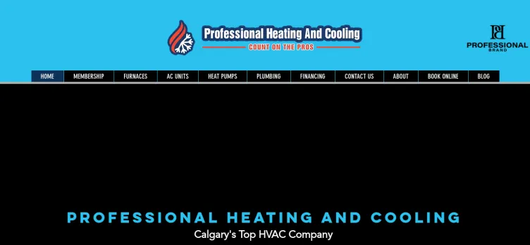 Screenshot ProfessionalHeatingCooling.com