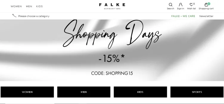 Screenshot Falke.com
