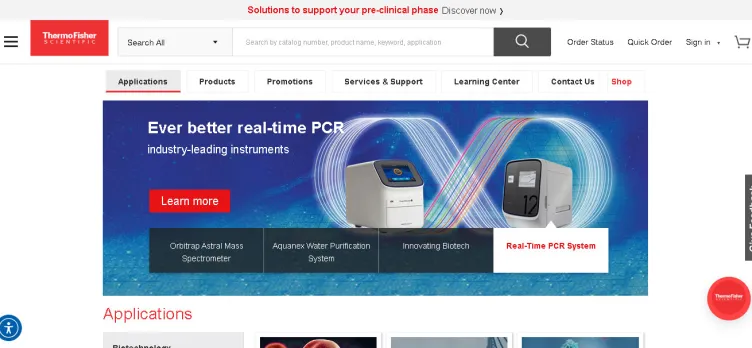 Screenshot ThermoFisher.com