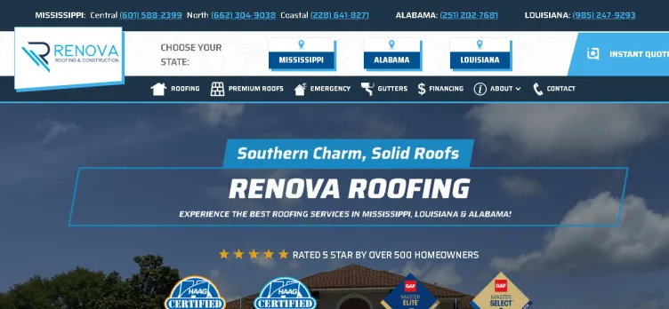 Screenshot Renovaroofing.com