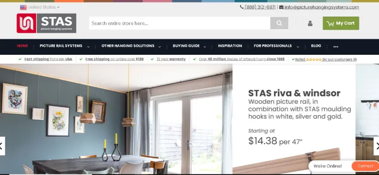 Screenshot PictureHangingSystems.com