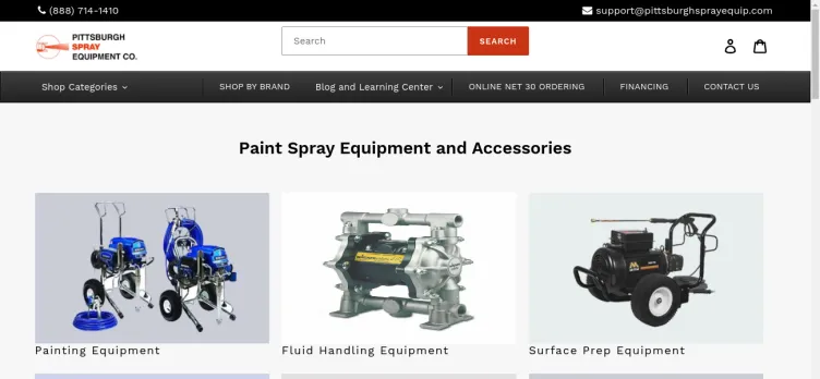 Screenshot PittsburghSprayEquip.com