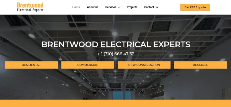 Screenshot BrentwoodElectricalExpert.com