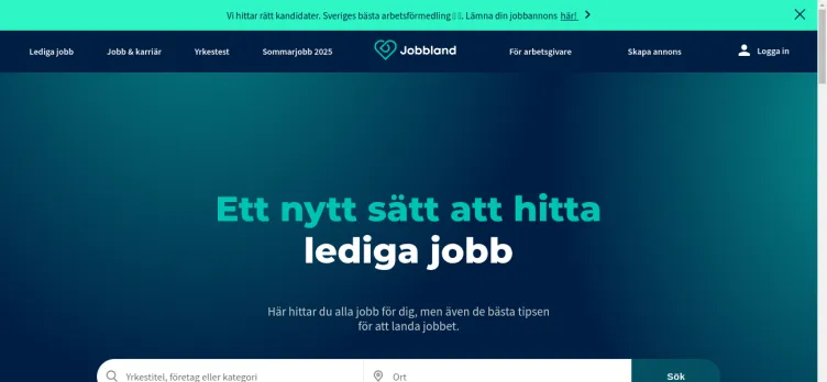 Screenshot Jobbland.se