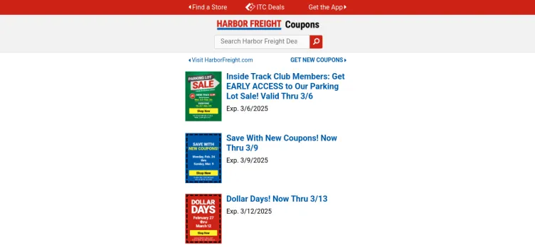 Screenshot HarborFreight.com