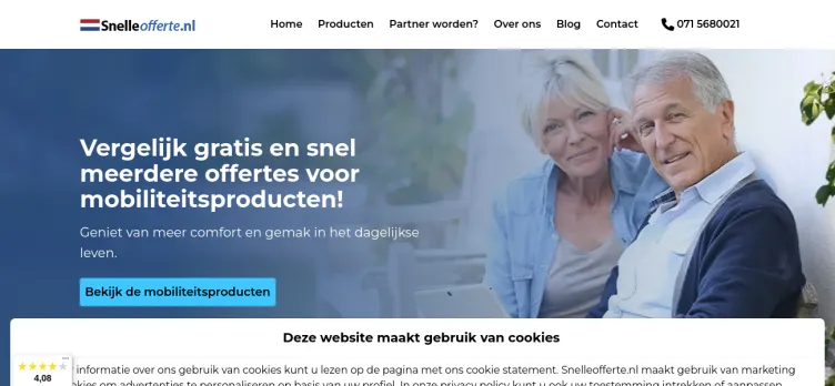 Screenshot SnelleOfferte.nl