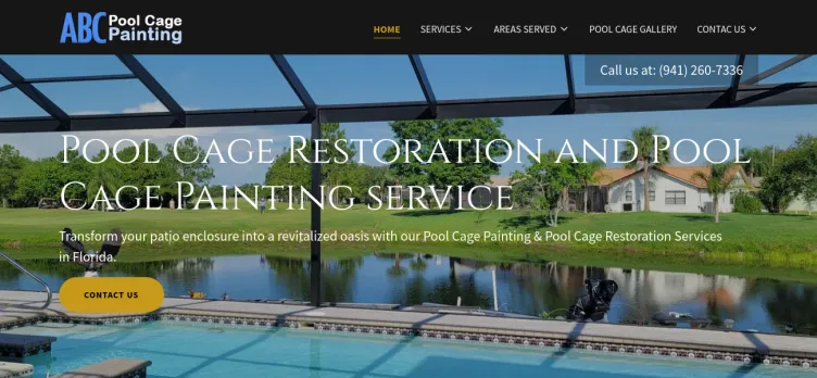 Screenshot PoolCagePainting.com