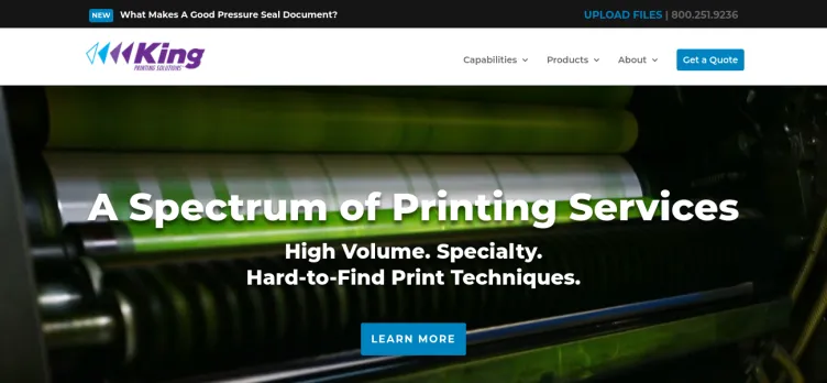 Screenshot King Printing Solutions