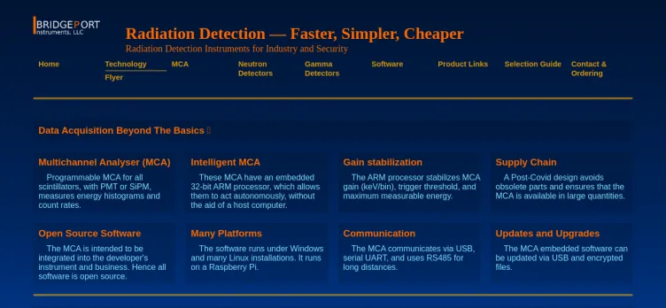 Screenshot Bridgeport Instruments