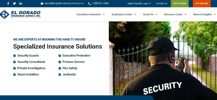 Screenshot EldoradoInsurance.com