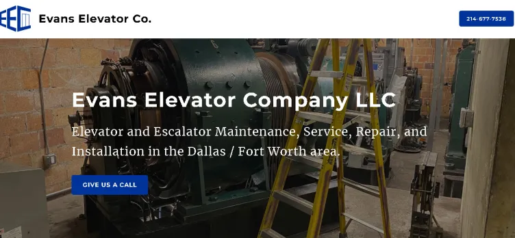 Screenshot EvansElevator.com