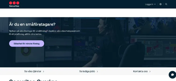 Screenshot Securitas.se
