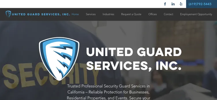 Screenshot UnitedGuardServices.com