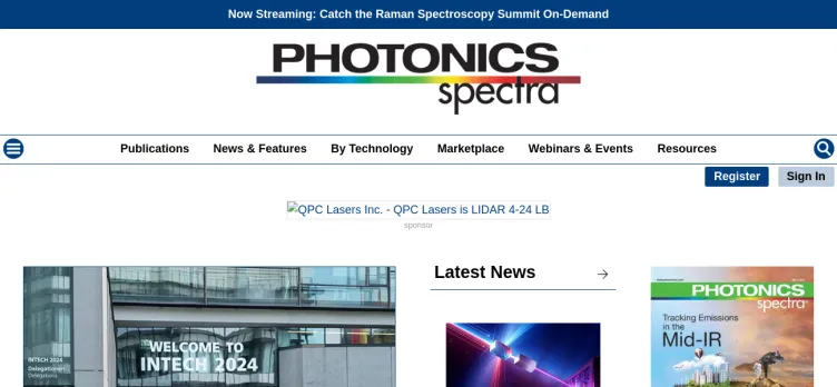 Screenshot Photonics.com