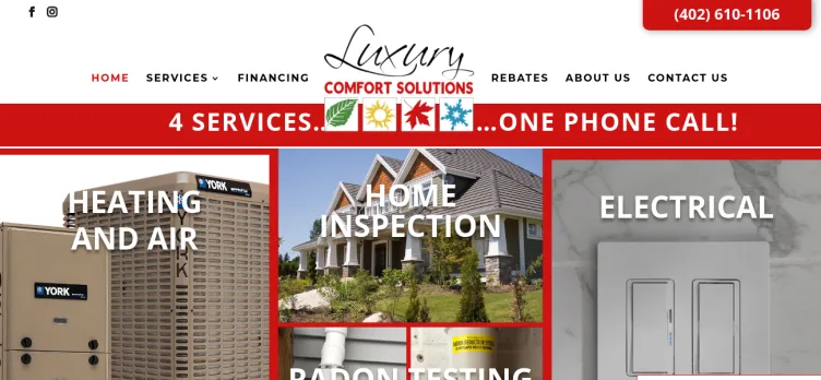 Screenshot LuxuryHeatingAndAir.com