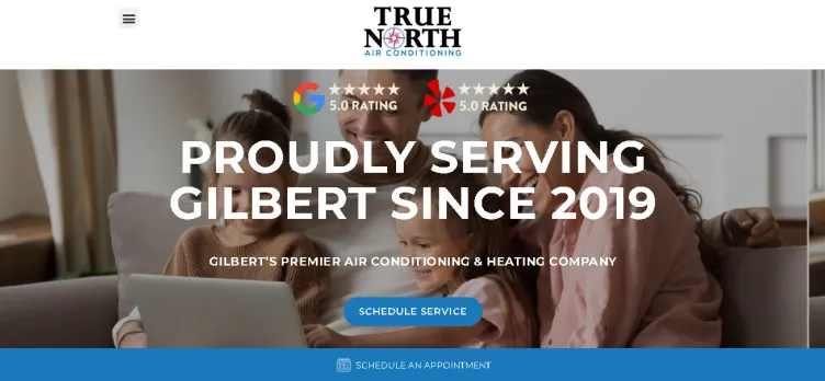 Screenshot TrueNorthAirConditioning.com