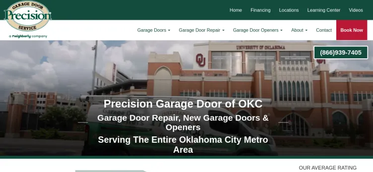 Screenshot PrecisionDoorOkc.com