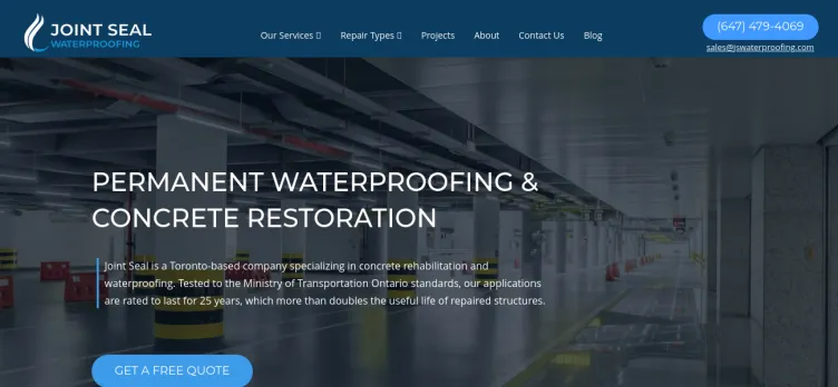 Screenshot Joint Seal Waterproofing