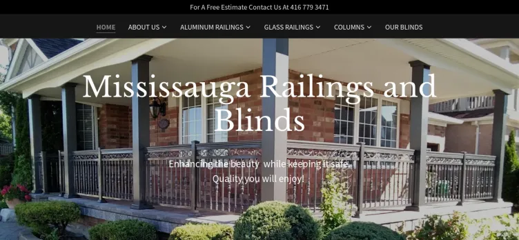 Screenshot Mississauga Railings and Blinds