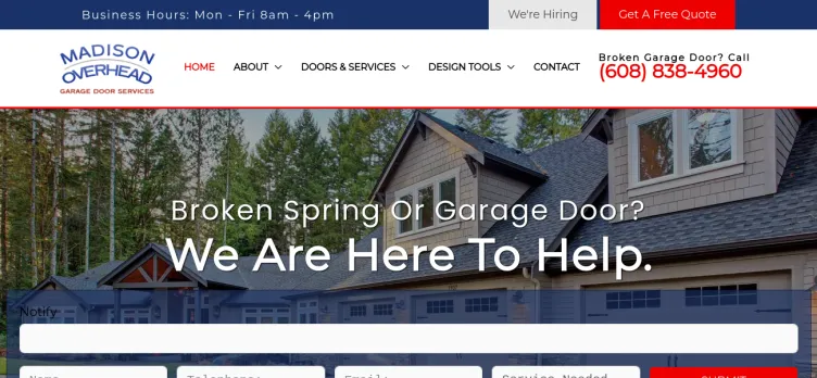 Screenshot MadisonGarageDoorServices.com