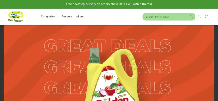 Screenshot Bidco Shop