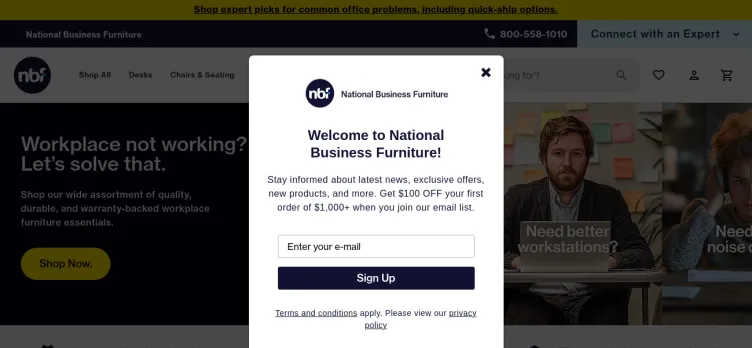 Screenshot National Business Furniture