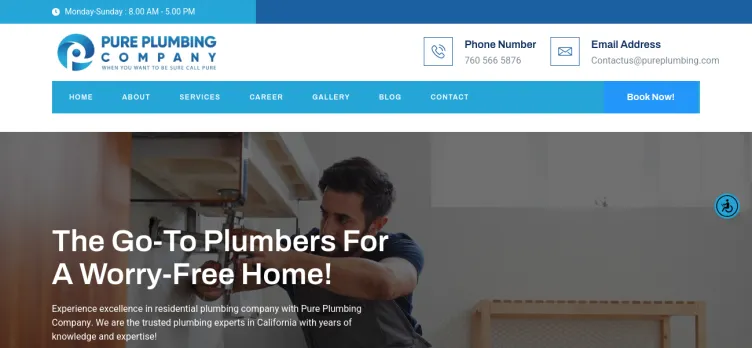 Screenshot Pure Plumbing Company