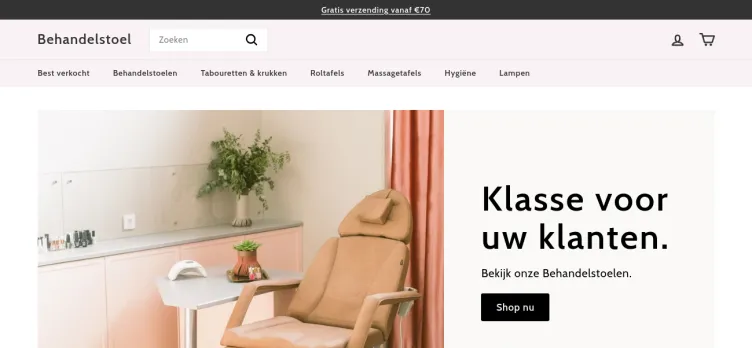 Screenshot Behandelstoelshop.nl