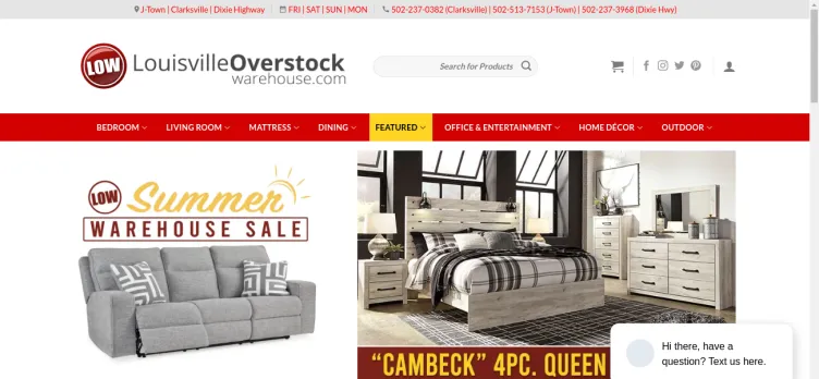 Screenshot Louisville Overstock Warehouse