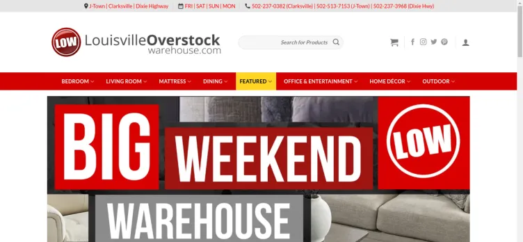 Screenshot Louisville Overstock Warehouse