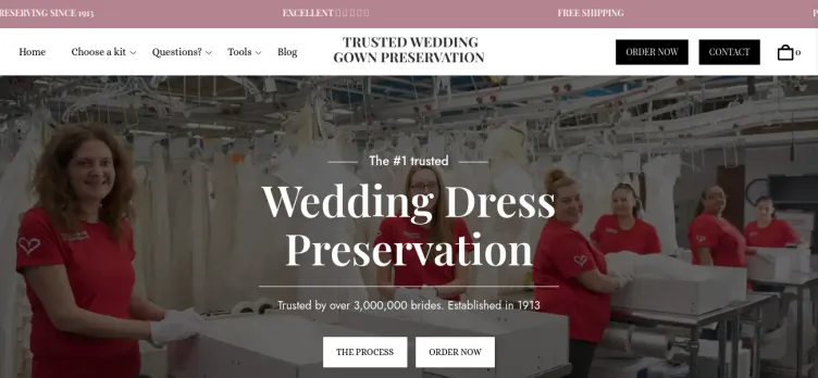 Screenshot Trusted Wedding Gown Preservation