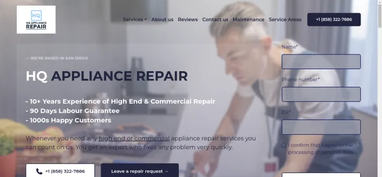 Screenshot HQ Appliance Repair