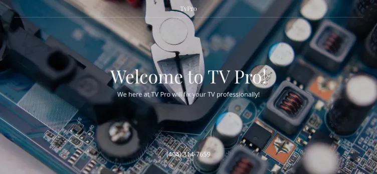 Screenshot TelevisionProfessionalRepair.com