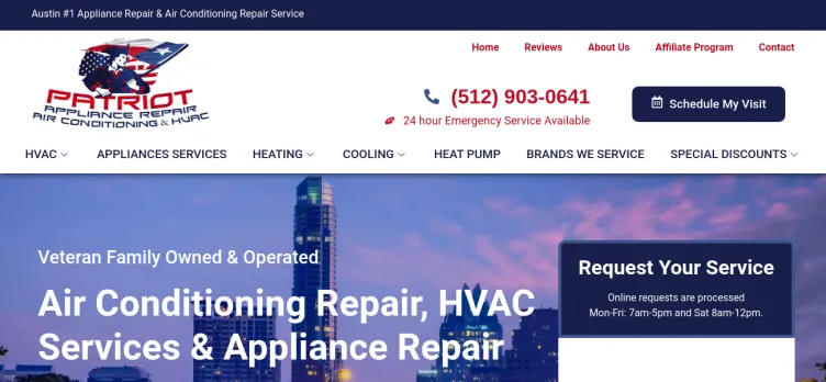 Screenshot Patriot-ApplianceRepair.com