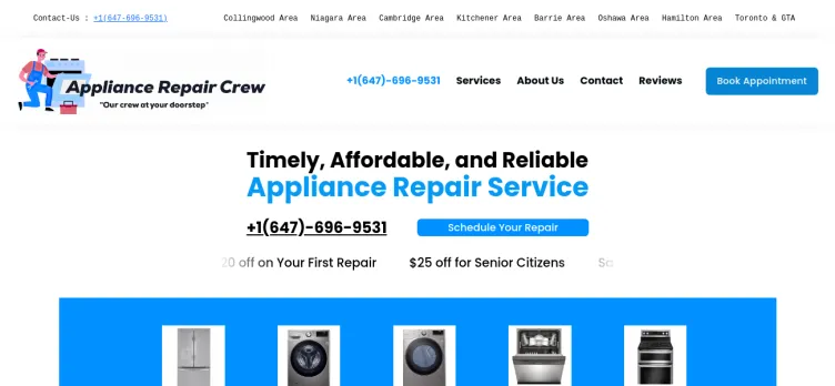 Screenshot Appliance Repair Crew