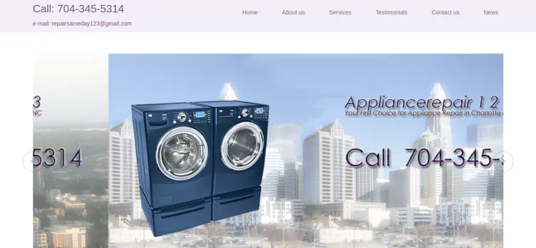 Screenshot Appliance Repair 123