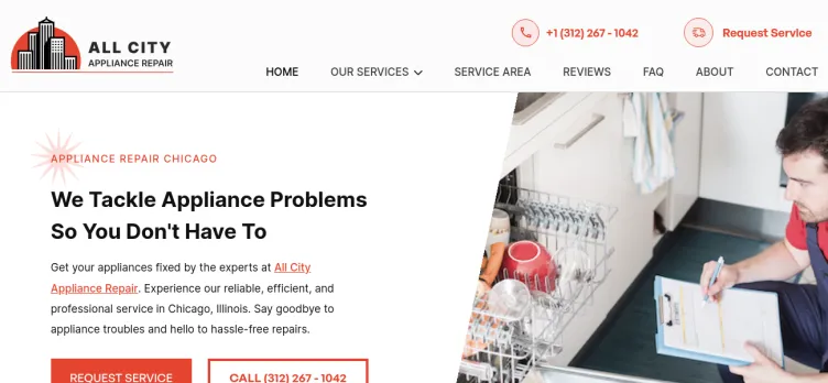 Screenshot AllCityApplianceService.com