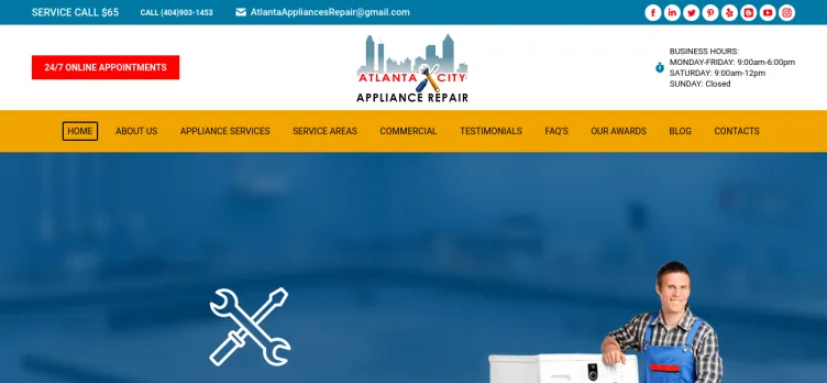 Screenshot AtlantaAppliancesRepair.net