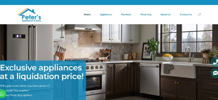 Screenshot Peters Appliances and More